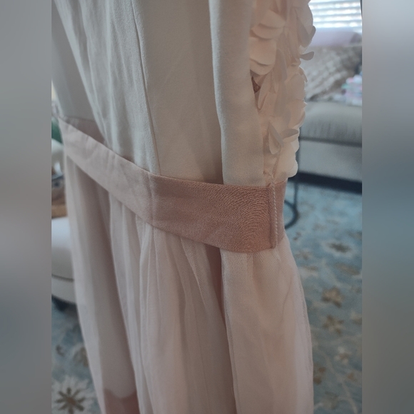 NWT A'Reve 3D Beige Pink Spring Flower Dress - size Large - Picture 12 of 13